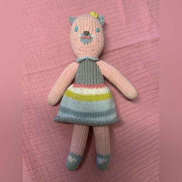 Other - Blabla Knit Doll School Book Girl Cat Rattle Collectible